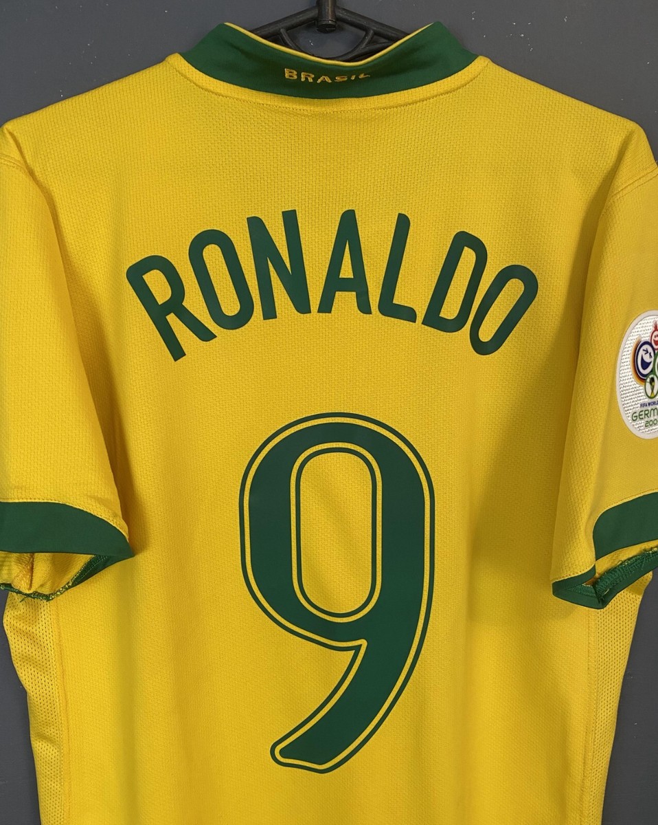 ウェア 04s Brazil National Team Uniform Ronaldo Ronaldo Nike Brazil 2004 Home Soccer Jersey Shirt L