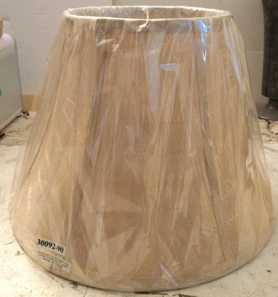 NEW BEIGE PORTABLE LAMP SHADE 9.5 H X 13 UNDER RIM X 7