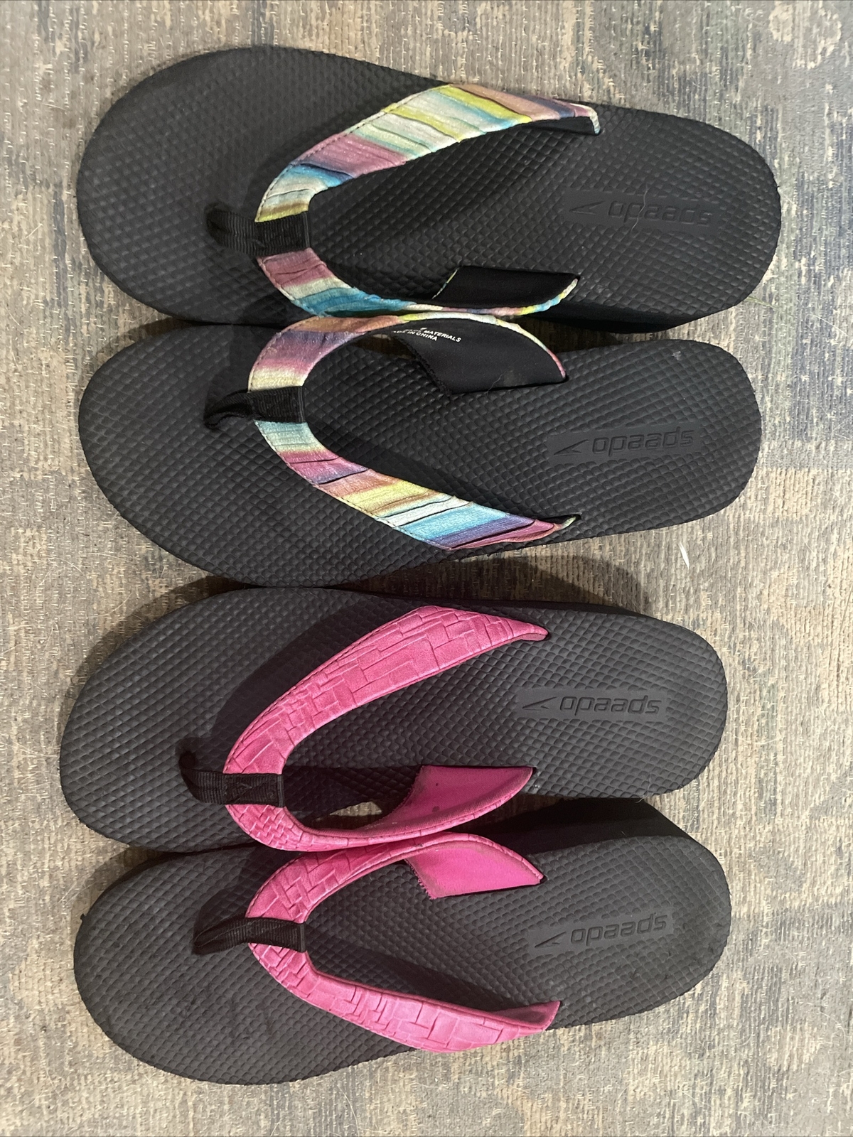 Lot Pair Speedo Pink Multicolor Flip Flop Thong Wedge Sandals