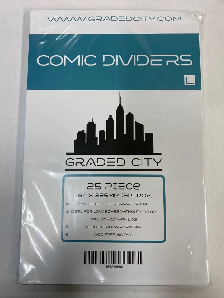 COMIC BOX DIVIDERS X25 TALL GRADED CITY COMICS