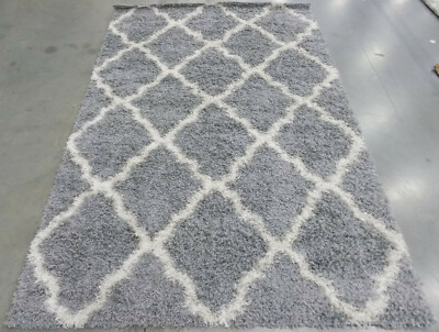 GREY / IVORY 5'-1'' X 7'-6'' Pressed Pile Rug Reduced Price 1172579734 SGDS257G-5