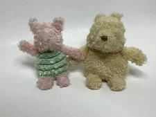 Disney Baby Winnie The Pooh & Piglet Plush Rattles Kids Preferred Rare Toy Mini