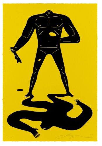 Shady Side of the Street amarillo y negro de Cleon Peterson FIRMADO x/125 Arte COMO NUEVO - Imagen 1 de 1