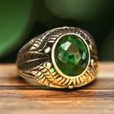 Onyx Gemstone With 14K Solid Yellow Gold Ring For Men's AL907