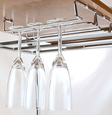 2 Pack Under Cabinet Glass Rack Stemware Holder Hanger Organizer for Kitchen Bar