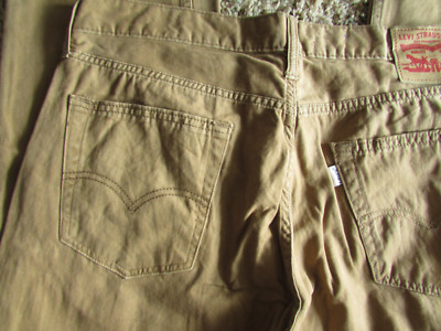NEW LEVIS DARK TAN REGULAR FIT JEANS MENS 36X30 5 POCKET IRREGULAR FREE SHIP