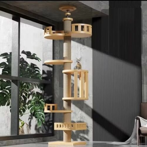 Cat Tree Floor To Ceiling Cat Tower with With Scratching Post - Picture 15 of 20