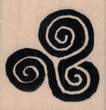 Ethos Triple Spiral By Tina Walker 1 3/4 x 1 3/4" Rubber Stamp, Mixed Media