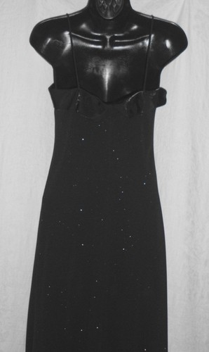 Vintage Jump Apparel Co. Formal Dress Size 3 4 Black Sparkles Spaghetti Straps - Picture 7 of 12