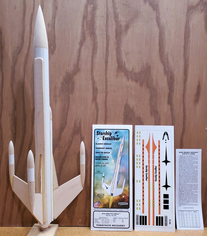 Vintage Semroc Starship Excalibur Model Rocket, Built, Not Flown, Excellent