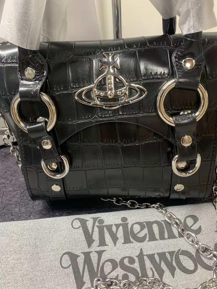 Vivienne Westwood BETTY Croco Womens Black Mini Shoulder Bag