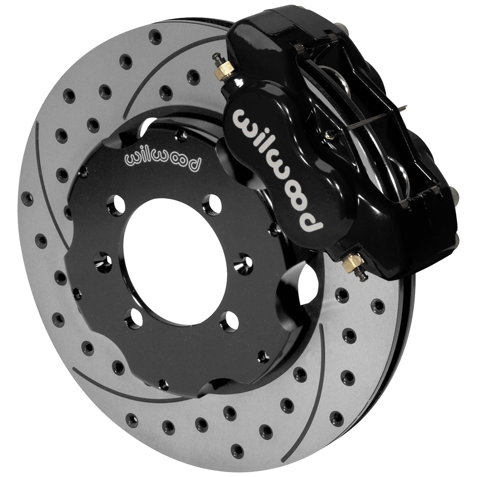 Front Big Brake Kit by Wilwood Black Calipers Drilled/Slotted