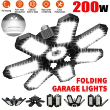 12000000LM LED Garage Light Bright Work Shop Ceiling Light Deformable Bulb Lamp
