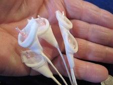 Vintage Millinery Flower 1 1/4" Cala Lily White w/Pink Stamen 10 Bloom Lot Y246