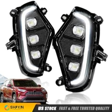 Pair LED DRL Fog Lights Driving Lamps W/ Wiring Switch For 2019-2021 Toyota RAV4