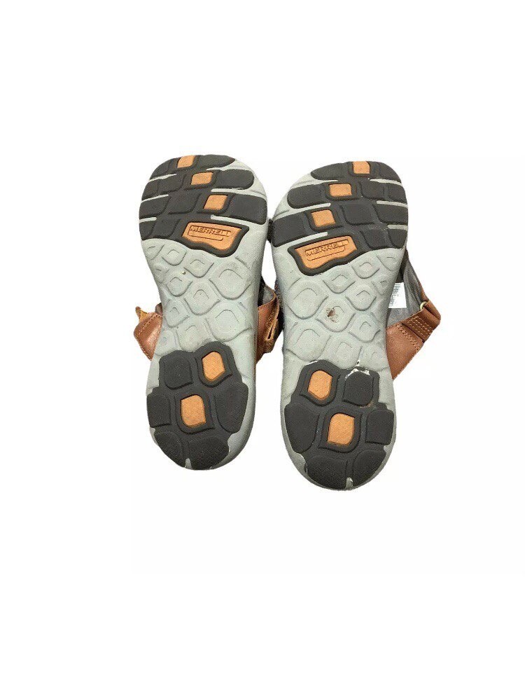 Merrell sandali donna taglia 10 US marrone mandolino pelle scarpe performance