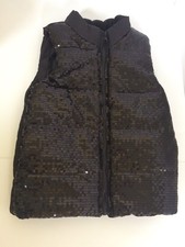 TCP The Children's Place Girl's Black Sequin Puffer VEST Size M 7/8 NWOT