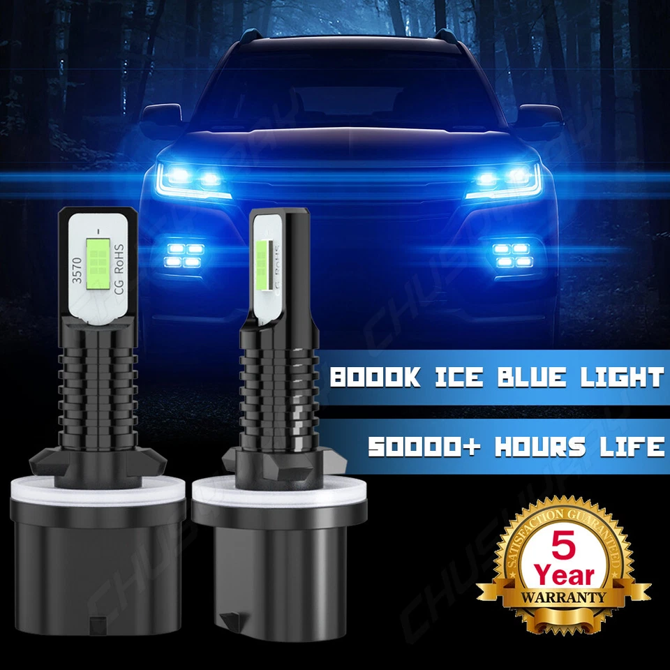 Para Dodge RAM 1500 2500 3500 1994-2001 2 piezas 880 luces antiniebla LED bombillas azul hielo Foto 3 de 4