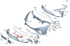 New Mercedes-Benz EQS V297 Front Left Upper Bumper Trim Panel A2978852502