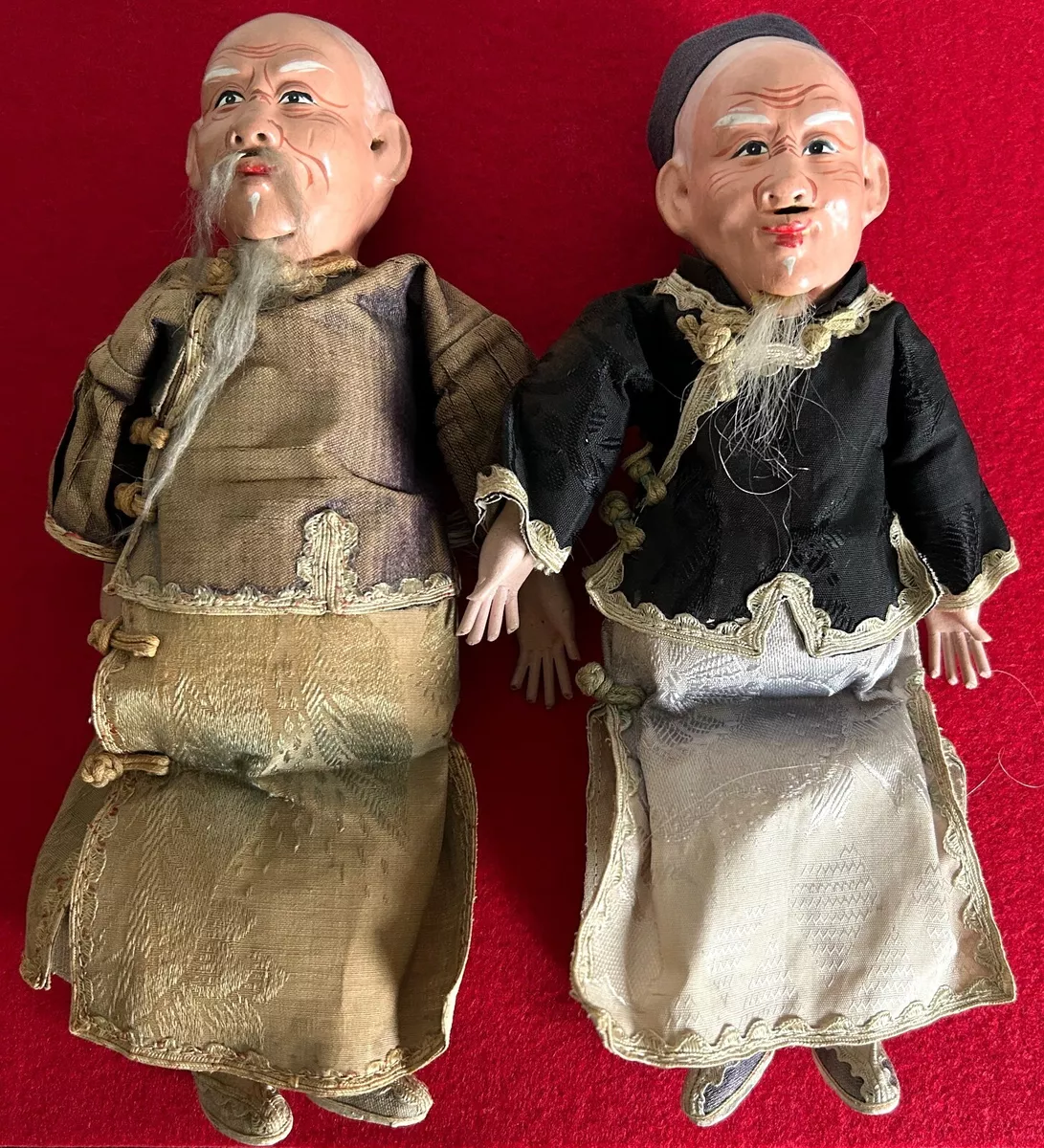 Pair of Antique Chinese Dolls China 1920s