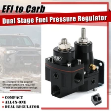 13220 EFI To Carb Dual Stage Adjustable Pressure Regulator 3/8" NPT Gauge Ports