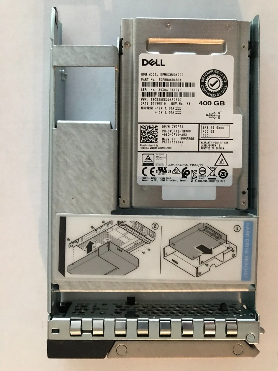 WGP72 DELL TOSHIBA KPM5XMUG400G 400GB 12Gb/s 2.5