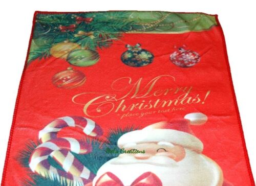 Merry Christmas Hand Face Towels, Santa Claus, Red & Blue Gift Bell Tree Towel - Picture 9 of 13