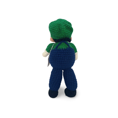 Super Mario Bros. (Luigi) 12" Handmade Crochet Plush + Keychain. Must see - Picture 9 of 12
