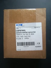Eaton C25FNY44AL definite purpose contactor 60A 3 Pole 120vac coil AUX 1NO-1NC