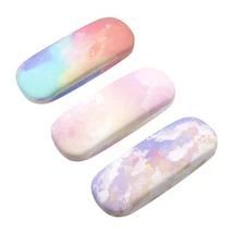 3 Pack Hard Shell Glass Cases Portable Hard Eyeglasses Case Linen Fabrics