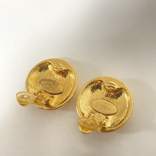 Rare! Beautiful condition! CHANEL Authentic earrings, pierced vintage gold - Picture 5 of 10