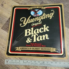 Vintage Yuengling Beer 1996 Sign Metal Bar Pub Tin Ad 16"x16" Black & Tan Brew