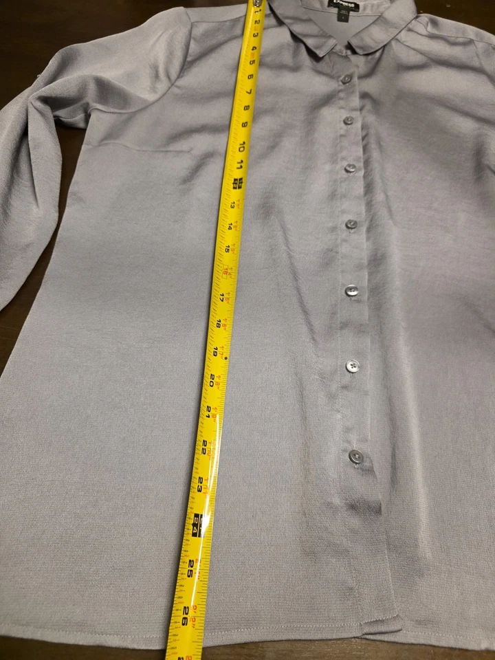 Blusa Express Portofino Camisa Manga Larga Botones Pestaña Enrollable L Carrera Plateada Foto 3 de 4