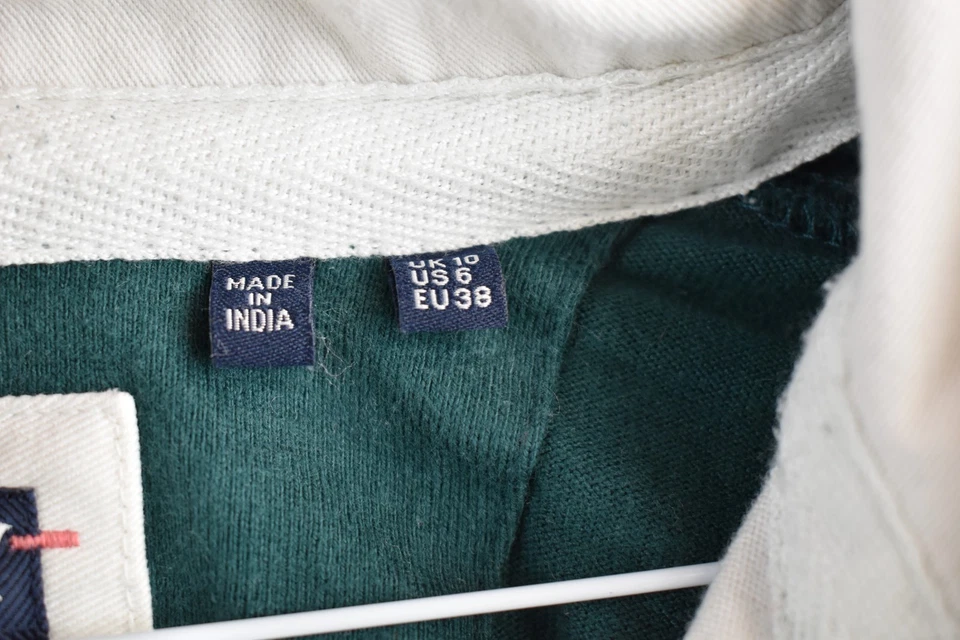 SUPERDRY Green Rugby Jumper size Uk 10 Womens Striped Pullover Casual Outdoors - Image 4 of 4