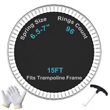 Trampoline Replacement Jumping Mat 15ft, Fits 6.5" - 7" Springs 96 V-Hooks 15...