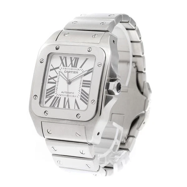 Cartier — Cartier Santos 100 LM W200737G 39mm SS Silver Dial Automatic Watch #C2205