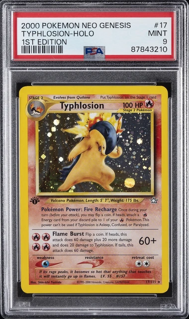 2000 POKEMON NEO GENESIS 1ST EDITION #17 TYPHLOSION-HOLO PSA 9