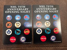 (2) 1991-92 Pro Set NHL 75th Anniversary Opening Night Insert Logos Hockey Cards