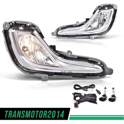 Fit For 12-17 Hyundai Accent Sedan/Hatchback Clear Bumper Fog Light+Bulbs+Wiring