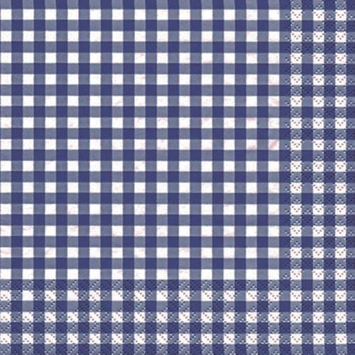 20 Servietten Karo Blau Kariert Landhaus Gartenparty Grillfest Muster 33X33Cm-image