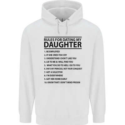Règles pour Sortir avec Ma Fille Fête des Pères Hommes Sweat à Capuche 80% Coton - Photo 1/2