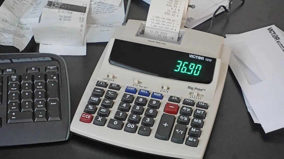 Victor 1310 Big Print Commercial Thermal Printing Calculator Printer - White - Image 4 of 4