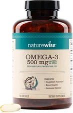 Omega 3 Fish Oil - 500 Mg per Pill - EPA & DHA - Immune Support, Brain Health &