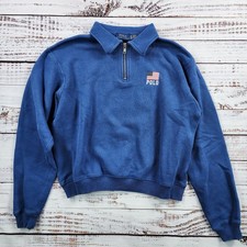 Polo Ralph Lauren Womens XS Blue Quarter Zip ...