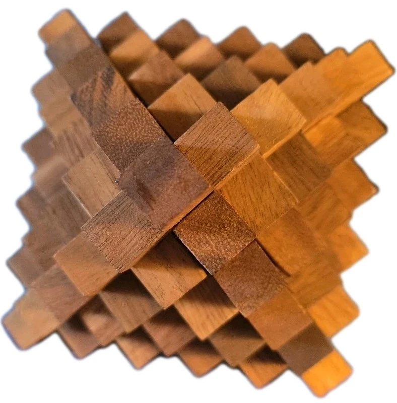 Rompecabezas de madera octaedro rompecabezas estrella de la muerte pagoda 7 x 7 x 7 Foto 3 de 4