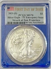 BEAUTIFUL 2021-S TYPE 1 AMERICAN SILVER EAGLE PCGS MS70 EMERGENCY ISSUE VERY PQ