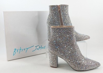 Betsey Johnson Rhinestone CADY Cowboy Western Wedding Ankle Boots Womens 6.5 NWB