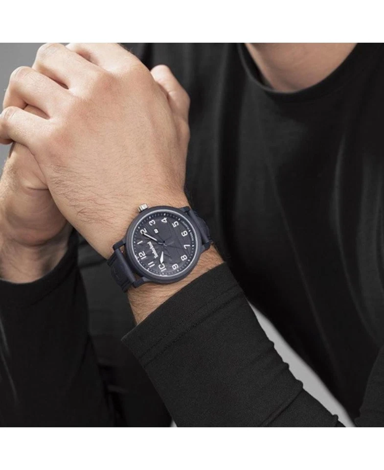 TIMBERLAND Hombres Analógico Cuarzo Informal Reloj Clásico Vestido Esfera Azul Impermeable Rou Foto 3 de 4