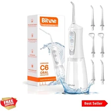 Water Dental Flosser Teeth Pick, Cordless Flosser for Travel with 6 Jet Tips,...