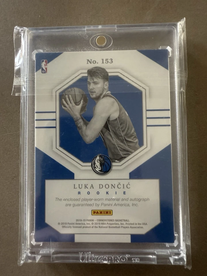 luka doncic Panini Cornerstones 18-19 RC Auto Patch 175/199 - Image 3 of 4